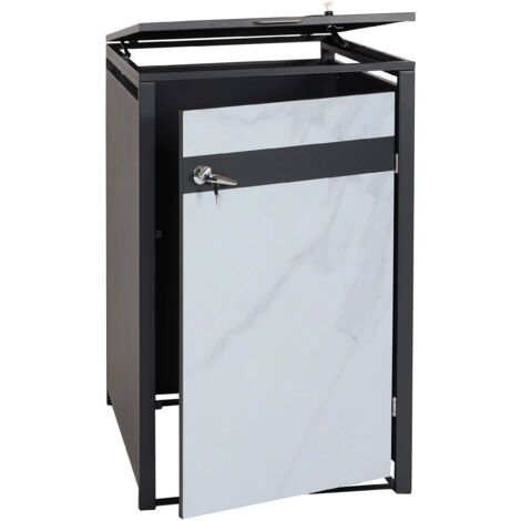 Poubelle Murale Verrouillable Acier Inoxydable 48cm - Grande Capacité, Extérieur/intérieur, Avec Clé