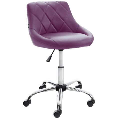 Tabouret de travail confortable pour cabinet médical salon de beauté en PVC violet pivotant et réglable TABO10205 (1/5)