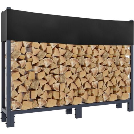 Support à bûches avec bâche de protection 115x160 cm tube en acier anthracite 100003517 (1/5)
