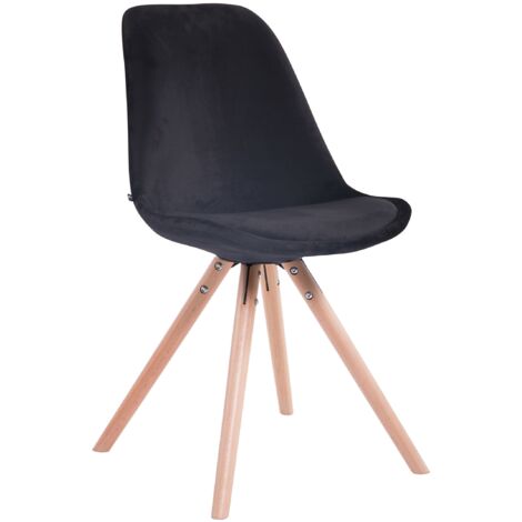 Chaise de salle à manger design scandinave en velours noir et pieds en ...