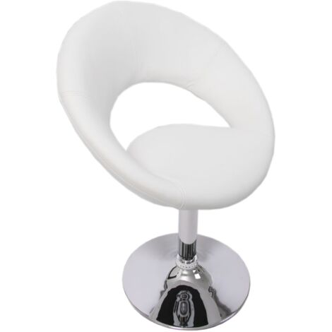 Chaise de salle à manger design moderne hauteur fixe assise en PVC blanc anneau décoratif 040006292 (1/4)