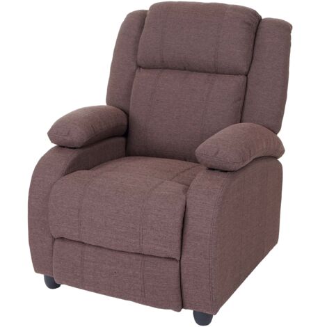 Fauteuil TV relaxation fauteuil lounger repose-pieds réglable en tissu/textile couleur acajou 040002011 (1/5)
