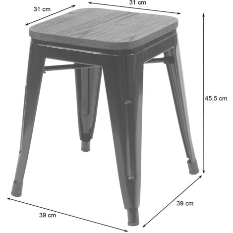 Lot De 2 Chaises Empilables Calisto - Assise Bois, Piètement Métal, Neuves