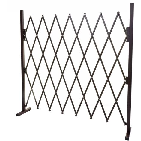 Grille de barrière grille à ciseaux grille de protection des animaux extensible aluminium marron hauteur 153 cm largeur 28-200 cm 040006983 (1/5)