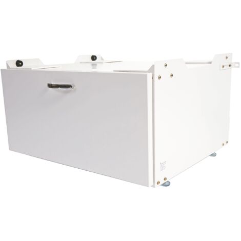 Décoshop26 – Meuble bas de salle de bain pour machine à laver avec tiroir – Dimensions 33 x 61 x 52 cm – Acier blanc – 40007833 (1/5)