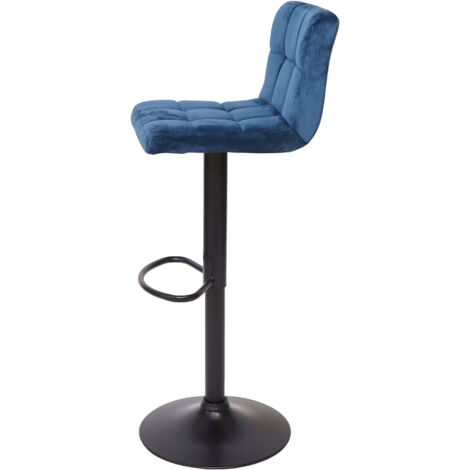 Lot De 2 Tabourets Ronds Velours Avec Rangement - Bleu - Salon Chambre Enfant - 2 Tailles