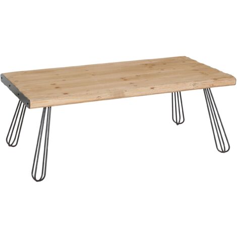 Table basse design industriel bois et fer 120 x 60 cm 040008440 (1/5)