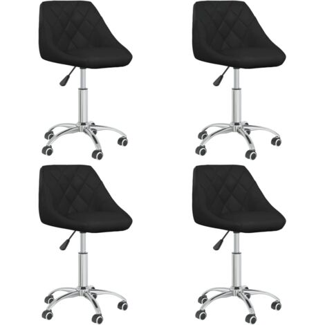 Lot de 4 tabourets de travail siège pivotant hauteur réglable en PVC noir DEC025375 (1/5)