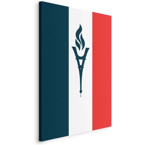 Tableau toile de décoration impression sur toile Jeux Olympiques de Paris motif Torche sur fond de drapeau français 20 x 30 cm 110018402 (1/3)