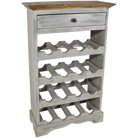 Casier range bouteilles étagère de rangement vin bois d'acajou massif 55 x 23 x 85 cm brun DEC024276 (1/4)
