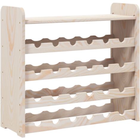 Casier range bouteilles étagère de rangement jusqu'à 24 bouteilles de vin 67,5 x 25 x 60 cm bois pin DEC024366 (1/5)