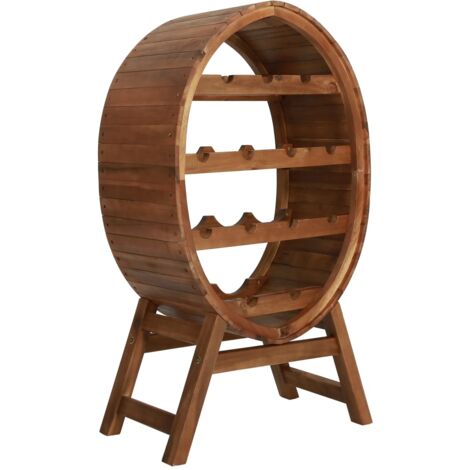 Casier range bouteilles étagère de rangement vin jusqu'à 13 bouteilles en bois d'acacia brun DEC024265 (1/5)