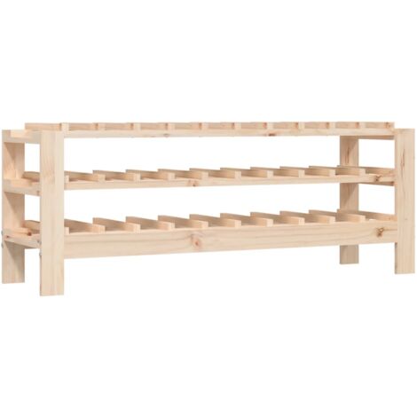 Casier range bouteilles étagère de rangement jusqu'à 30 bouteilles de vin 109,5 x 30 x 42 cm en bois de pin DEC024351 (1/5)