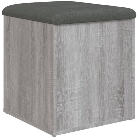 Banc banquette de rangement couleur sonoma gris 42 x 42 x 45 cm bois d'ingénierie DEC024799 (1/5)