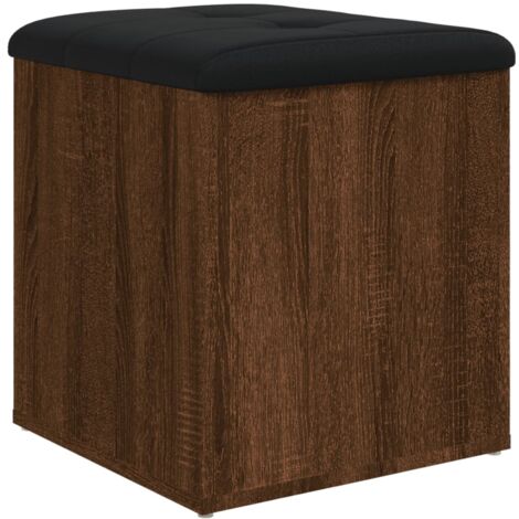 Banc banquette de rangement couleur chêne marron 42 x 42 x 45 cm bois d'ingénierie DEC024736 (1/5)