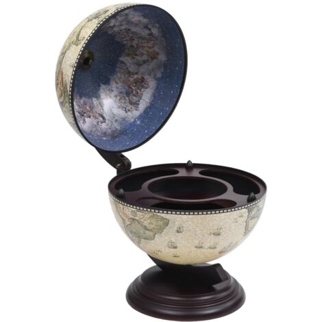 Bar globe support de vin globe de dessus de table bois d'eucalyptus vert 38 x 33 x 48 cm DEC024450 (1/5)