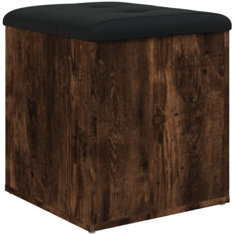 Banc banquette de rangement couleur chêne fumé 42 x 42 x 45 cm bois d'ingénierie DEC024718 (1/5)