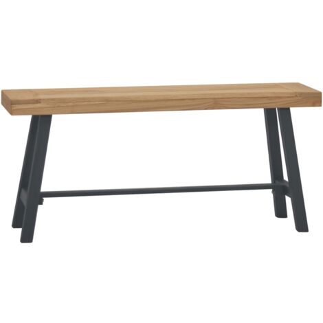 Banc design rustique 110 cm assise en bois massif de teck brun DEC024983 (1/5)