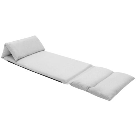 Fauteuil de sol chaise longue de sol piable en microfibre gris clair DEC026234 (1/5)