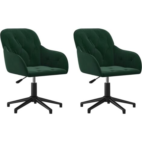 Lot de 2 chaises de salle à manger siège pivotant hauteur réglable en velours vert foncé DEC025317 (1/5)
