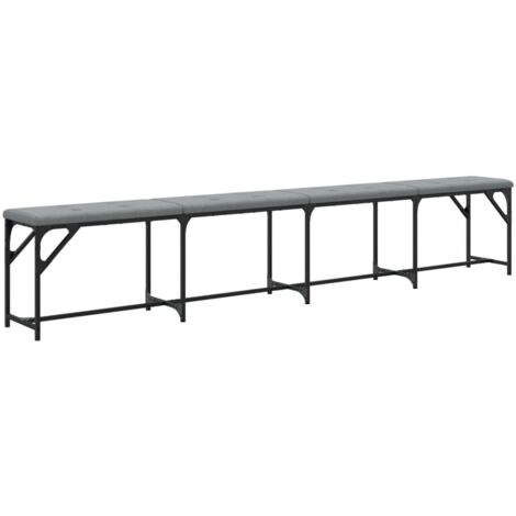 Banc de salle à manger 248 x 32 x 45 cm en acier et tissu gris DEC025019 (1/5)