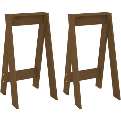 Lot de 2 tabourets de bar assise de comptoir 40 x 40 x 75 cm en bois massif de pin brun DEC026410 (1/5)