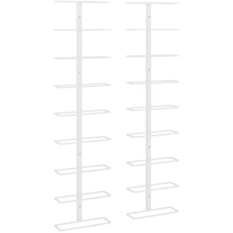 Set de 2 casiers range bouteilles étagère de rangement vin mural pour 9 bouteilles en fer blanc DEC024387 (1/4)