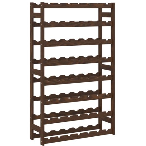 Casier range bouteilles étagère de rangement vin pour 56 bouteilles 8 niveaux en bois de pin marron DEC024332 (1/5)