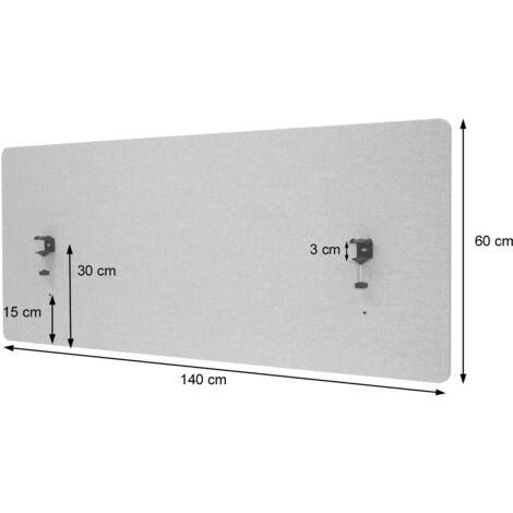 FIX 2 PLACE - Cloison Acoustique Bureau 80x65cm Gris Clair - Brise-vue Intimité Et Réduction Bruit - Montage Facile