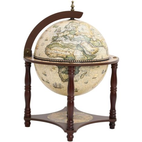 Globe bar support à vin bar forme globe marron bois d'eucalyptus massif brun DEC024454 (1/5)