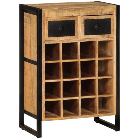 Casier range bouteilles étagère de rangement vin pour 16 bouteilles enbois de manguier massif brun DEC024395 (1/5)