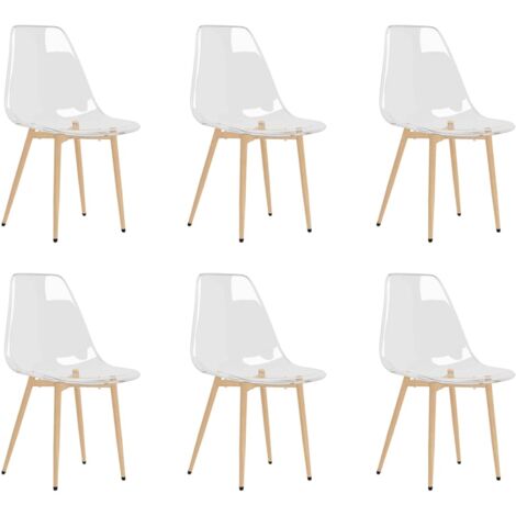 Set de 6 chaises de salle à manger design moderne en PET transparent pieds en métal DEC025715 (1/5)