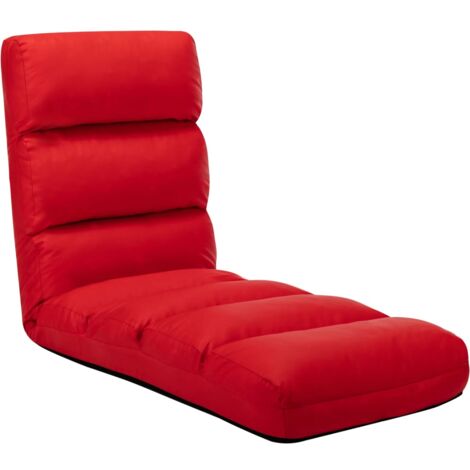 Fauteuil de sol chaise de sol piable réglable en PVC rouge DEC026242 (1/5)
