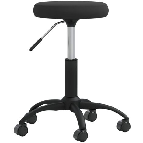 Tabouret de travail siège pivotant hauteur réglable en velours noir et acier DEC025053 (1/5)