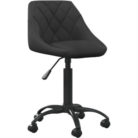 Tabouret de travail chaise de bureau sur roulettes hauteur réglable en velours noir DEC025054 (1/5)
