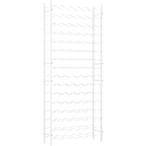 Casier range bouteilles étagère de rangement vin pour 96 bouteilles en métal blanc DEC024347 (1/5)