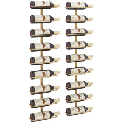 Set de 2 casiers range bouteilles étagère de rangement vin mural pour 9 ...