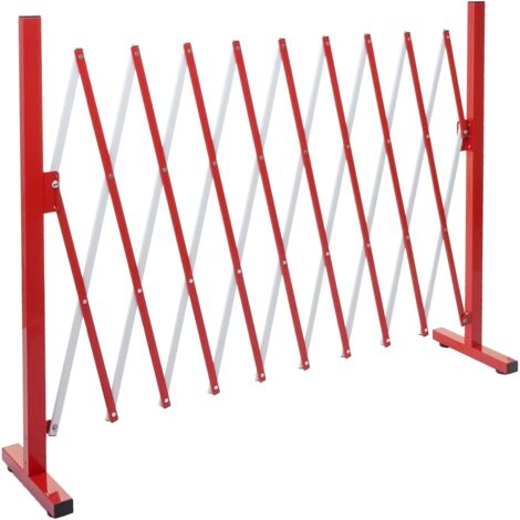 Grille de barrière grille de protection clôture à ciseaux extensible aluminium rouge-blanc hauteur 103 cm 040006987 (1/5)