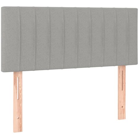 Tête de lit accessoire couchage chambre à coucher meuble 90 x 5 x 78/88 cm tissu gris clair TDL0203204 (1/5)