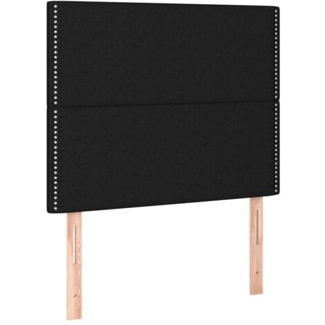 Tête de lit accessoire couchage chambre à coucher meuble en 2 parties 100 x 5 x 78/88 cm tissu noir TDL0206276 (1/5)