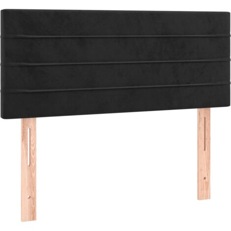 Tête de lit accessoire couchage chambre à coucher meuble 100 x 5 x 78/88 cm tissu velours noir TDL0202388 (1/5)