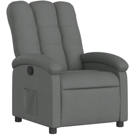 Fauteuil relax TV rembourrage confortable fonction d'inclinaison manuelle en tissu gris foncé DEC027949 (1/5)