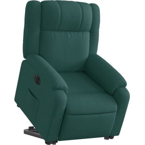 Fauteuil relax TV fonction de levage électrique très confortable en tissu vert foncé DEC028600 (1/5)
