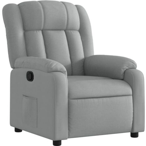Fauteuil relax TV rembourrage confortable fonction d'inclinaison manuelle en tissu gris clair DEC027903 (1/5)