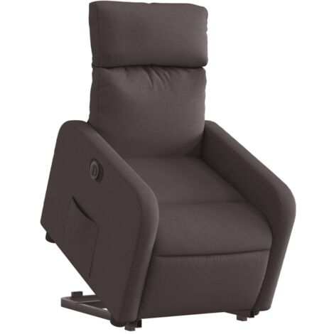 Fauteuil relax TV fonction de levage électrique très confortable en tissu marron foncé DEC028418 (1/5)