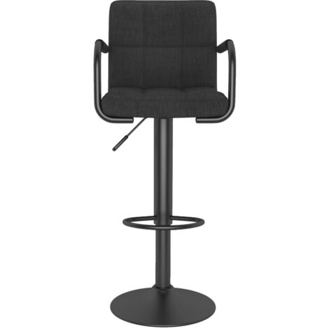 Tabouret de bar x1 chaise haute avec dossier et accoudoirs en tissu ...