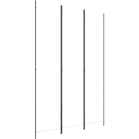 Paravent séparateur de pièce cloison 3 panneaux 150 x 220 cm tissu blanc et fer DEC030742 (1/5)