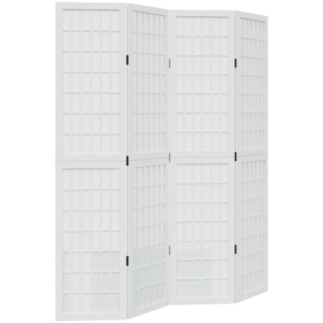 Homestyle4u Paravent Pliable 5 Panneaux Bois Shoji - Séparateur De Pièce Japonais
