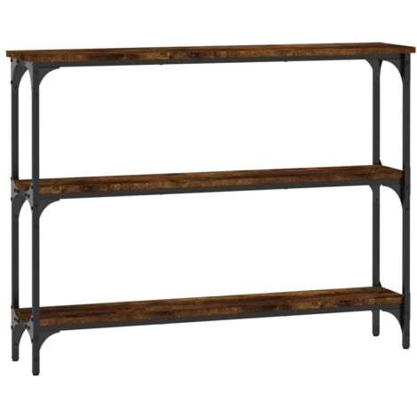 Meuble d'entrée table console design élégant avec étagères 100 x 22,5 x 75 cm bois d'ingénierie marron et métal DEC031751 (1/5)