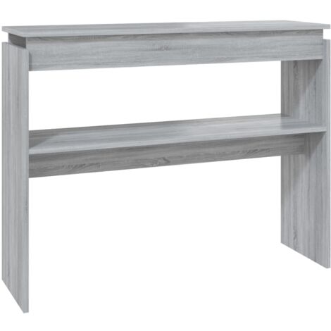 Table d'appoint console pratique avec étagère 102 x 30 x 80 cm bois d'ingénierie gris DEC032212 (1/4)